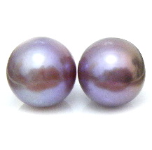 Purple 10.6mm Edison Round Pearl Pair
